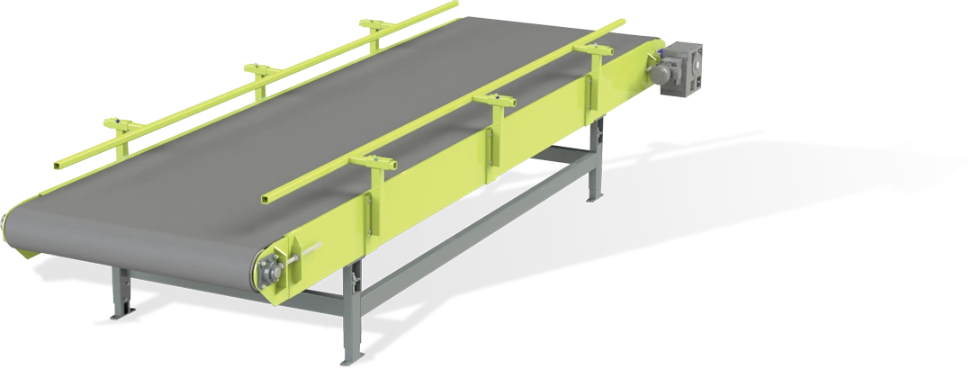 Schwerlast-Gurtförderer in 3D-Darstellung – robuste Fördertechnik für anspruchsvolle industrielle Anwendungen