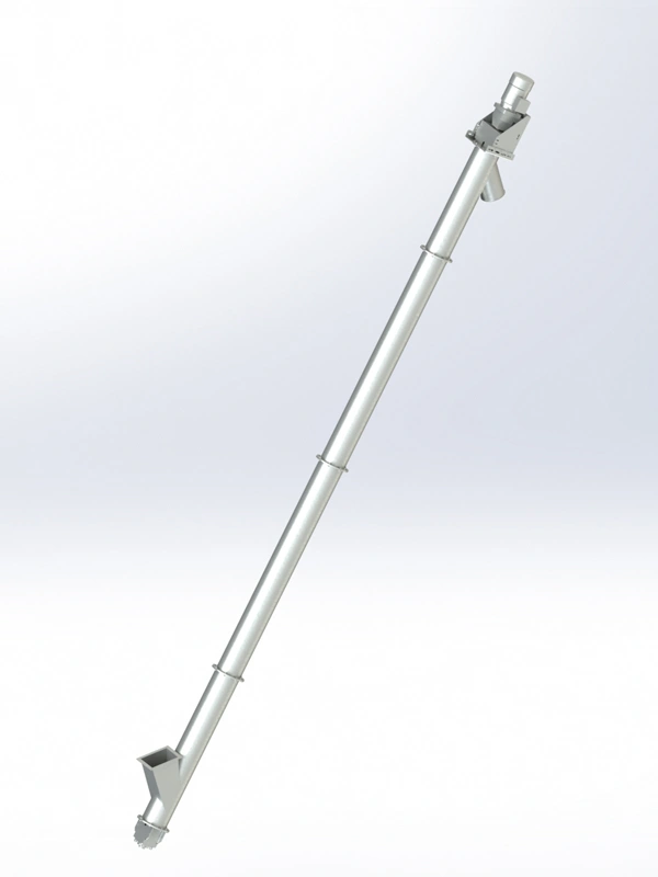 Rohrförderschnecke von AH Meyer – kompakte und effiziente Fördereinheit zur staubarmen Materialförderung im Sondermaschinenbau, ideal für Schüttgüter und Fasermaterialie