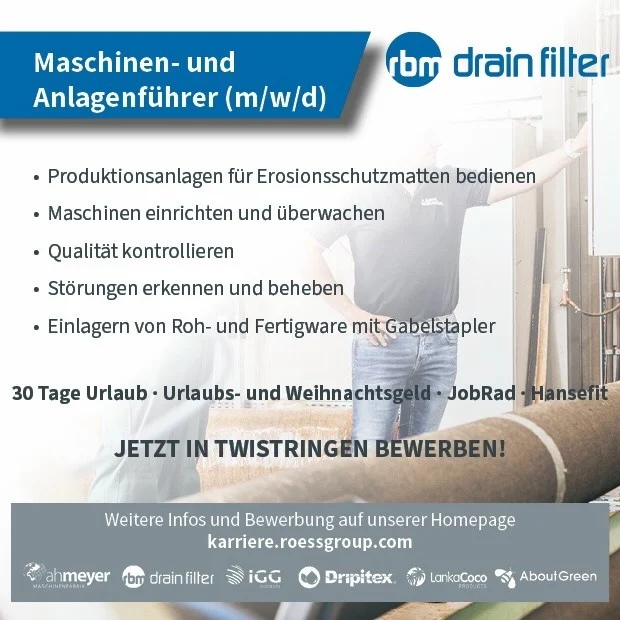 Wir brauchen Verstärkung für unsere Mattenproduktion! Bewerbt euch bei uns! Karriere.roessgroup.com 

#jobintwistringen #maschinenführer #arbeitenintwistringen #joinourteam #anlagenführergesucht