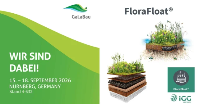 Ein Stand. Fünf Lösungswelten. Ein gemeinsames Ziel: 
Natur und Innovation sinnvoll verbinden.

Auf der GaLaBau 2026 zeigt iGG ein breites Portfolio für Landschaftsbau, Infrastruktur und Wasser:
• FloraFloat® für Wasserreinigung und schwimmende Lebensräume
• Euromulcher 1.5 für einfache und effiziente Nassansaat
• Erosionsschutzmatten und -gewebe für sichere Begrünung
• AquaRockBag® gegen Auskolkung und Wassererosion 
• Geozellen für Bodenstabilisierung

Besuchen Sie uns vom 15. bis 18. September in Nürnberg und erleben Sie, wie sich unsere Systeme zu projektspezifischen Lösungen kombinieren lassen.

📍 Stand 4-632

#IGG #Produkthighlights #GaLaBau2026 #GrüneInfrastruktur #Wasserbau