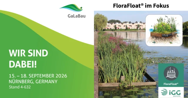 Eine Insel, die mehr kann als gut aussehen.

FloraFloat® ist eine natürliche, plastikfreie und bepflanzte Schwimminsel. Die Pflanzenwurzeln wachsen direkt in das Wasser, filtern Schwebstoffe und bieten Mikroorganismen eine große Besiedlungsfläche. Gemeinsam können Pflanzen und Biofilm Nähr- und Schadstoffe aufnehmen oder abbauen.

Gleichzeitig entstehen schwimmende Lebensräume und attraktive grüne Strukturen für Teiche, Seen, Regenwasser- und weitere Wasserflächen.

Auf der GaLaBau zeigen wir den Aufbau von FloraFloat® und sprechen über Bepflanzung, Dimensionierung und Einsatzmöglichkeiten.

📍4-632

#FloraFloat #SchwimmendePflanzeninsel #Wasserreinigung #Biodiversität #GaLaBau